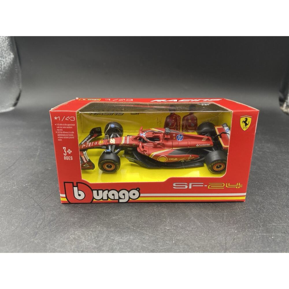 Bburago Ferrari SF—24F1 #55 Carlos Sainz 1/43 Scale Formula 1 Race Car